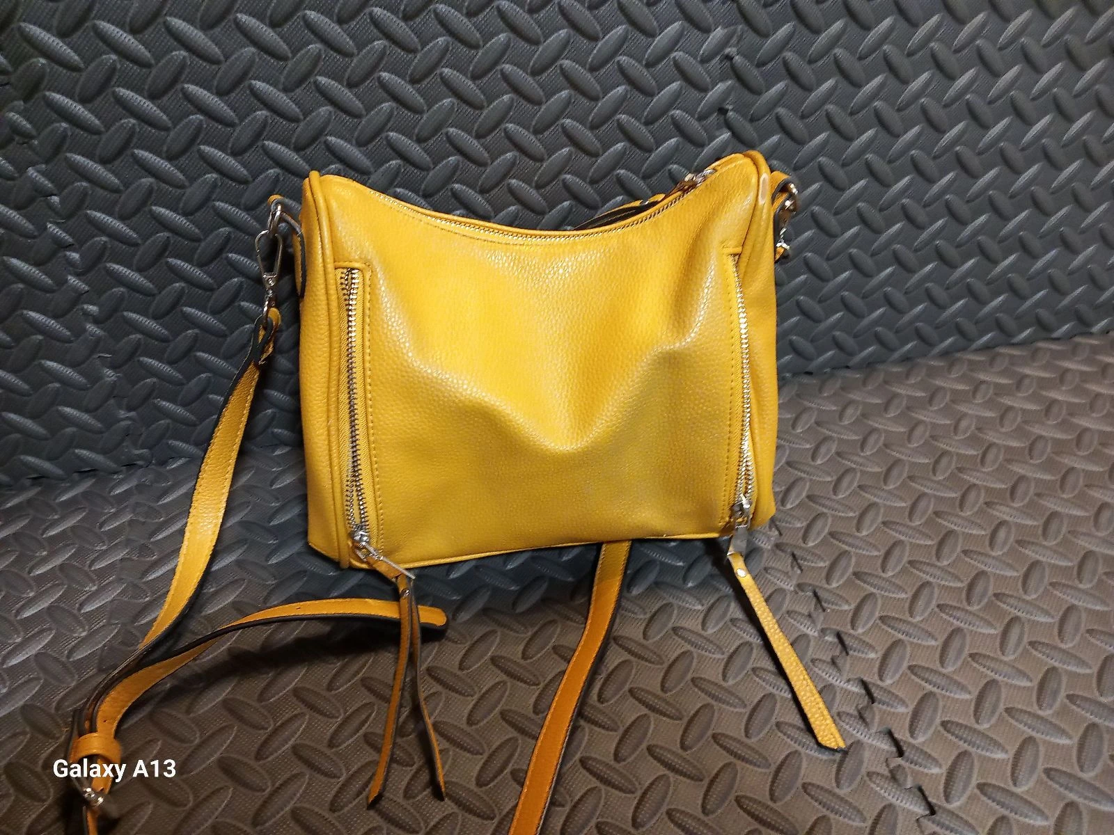 Schouder tas / Hobo schoudertas met meerdere zakken – Mosterdgeel (Lederachtige stijl) – photo 4